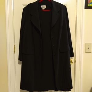 Ultra Dress Women's Vintage 2 pc Black Long Sleeve Coat Dress Size 24w